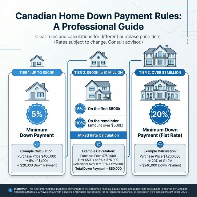 Infographic explaining Canadian down payment rules